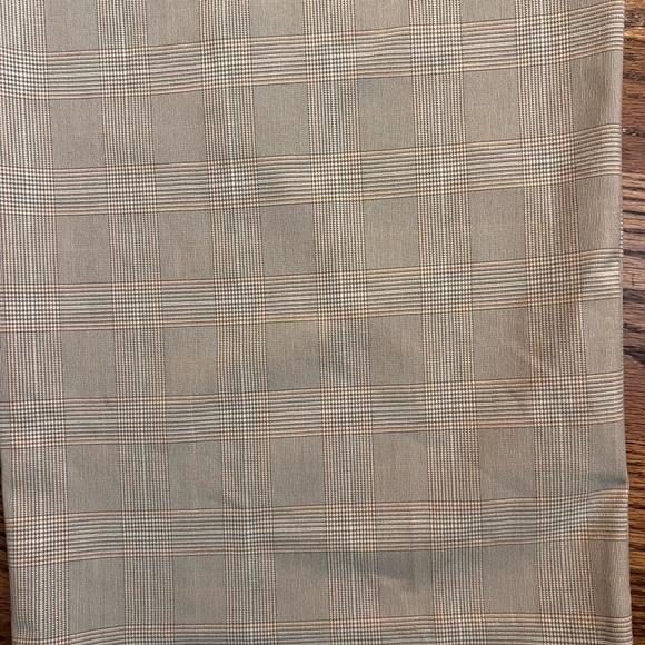 WAYF Plaid Wide Leg Trousers Medium Taupe High Rise Pleated Front Work Pants - Picture 2 of 11